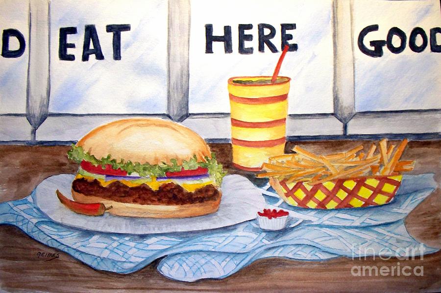 Lets Eat Here Painting by Carol Grimes