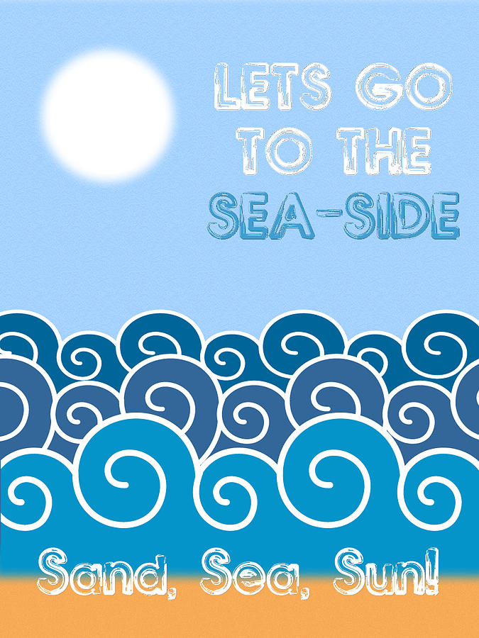 Lets go to the sea-side Minimalist Poster Digital Art by Celestial Images