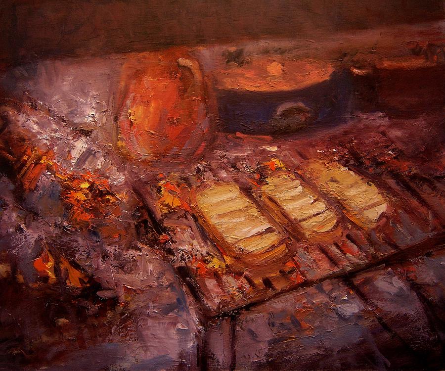 Cooking Painting - Lets make some bruschetta by R W Goetting