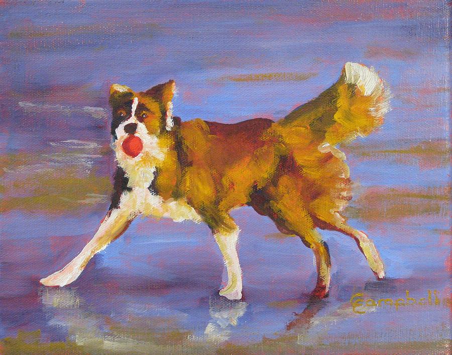 Animals Painting - Lets Play Ball by Cecelia Campbell Animals Painting - Lets Play Ball by Cecelia Campbell