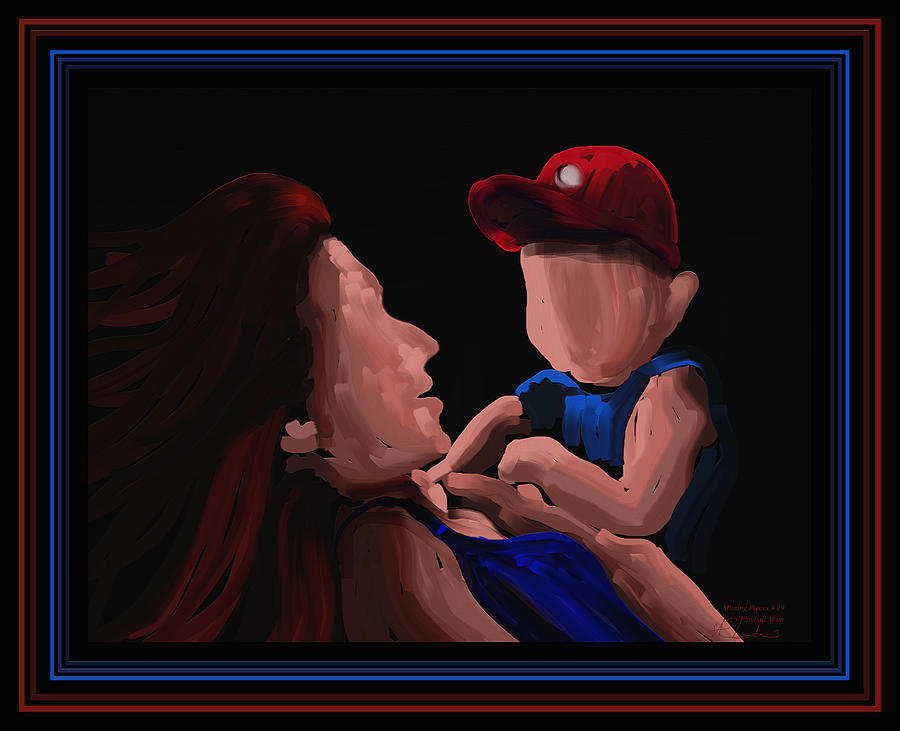Lets Play Ball Mom Missing Pieces Series Number 19 Painting by Steven Lebron Langston
