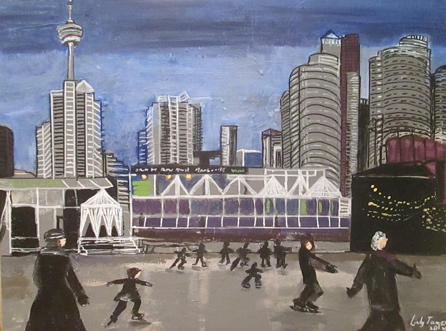 Lets Skate at Habourfront Centre Painting by Jennylynd James