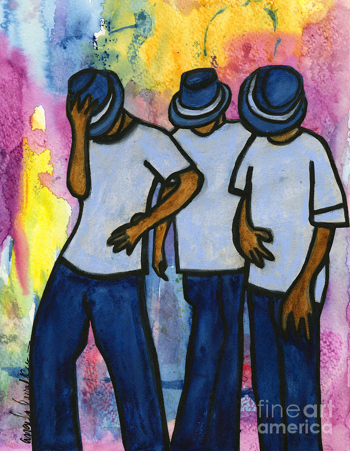 Lets STEP My Brothas Mixed Media by Angela L Walker