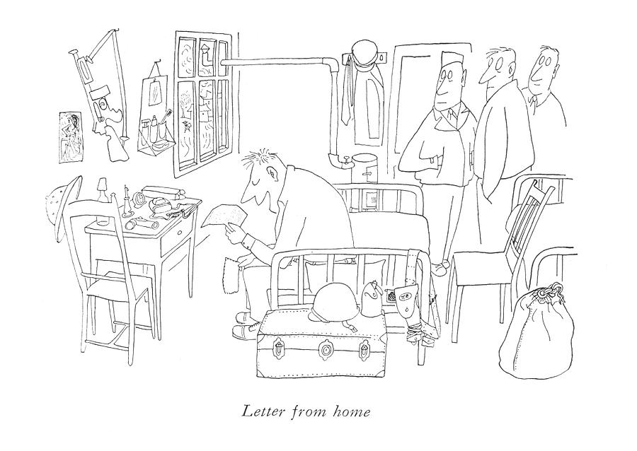 Letter From Home Drawing by Saul Steinberg