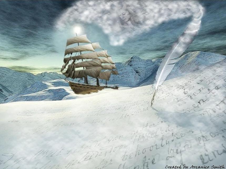 Snow Digital Art - Letter to a Lost Love by Arcanico Luca Smith Acquaviva