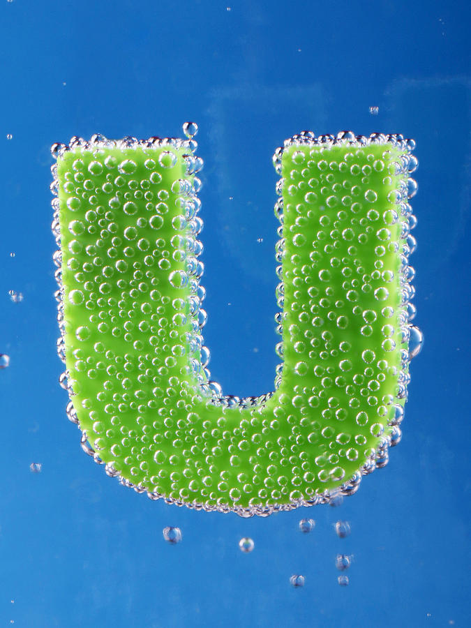 letter U underwater with bubbles Photograph by Dmitriy Lokash