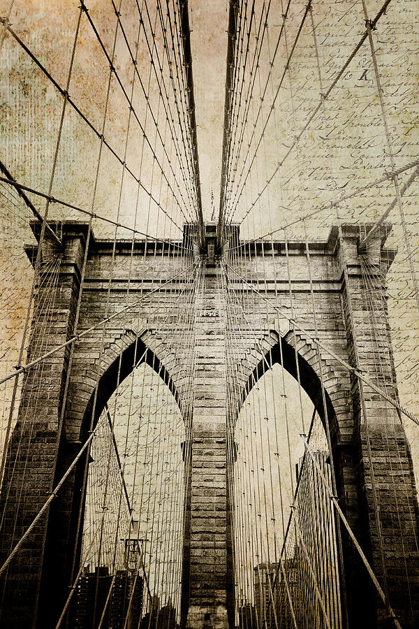 Letters from Brooklyn - Brooklyn Bridge Photograph by Joann Vitali