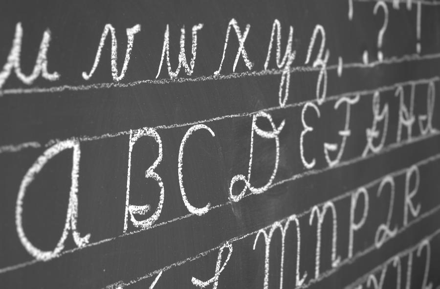 University Photograph - Letters on a Chalkboard by Chevy Fleet
