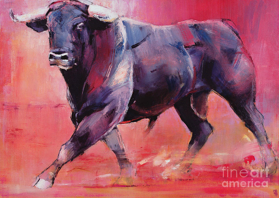 Bull Painting - Levantado by Mark Adlington