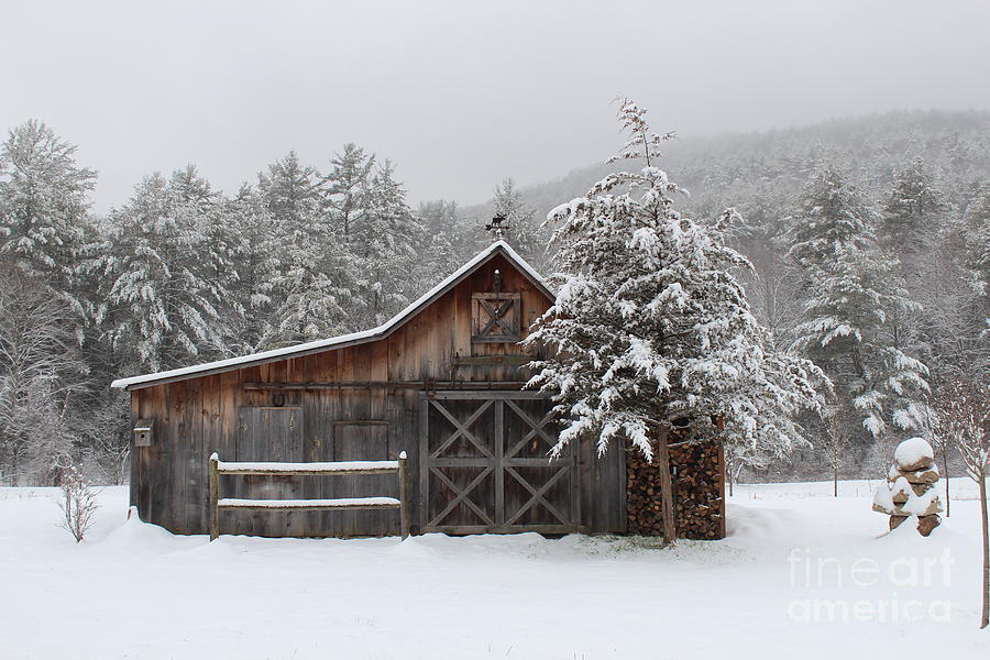 Winter Leverett Barn Photograph by Maili Page | Fine Art America Winter Leverett Barn by Maili Page