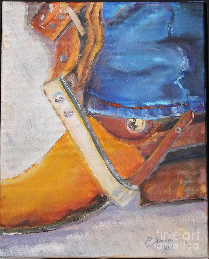 Levis and Leather Painting by Patricia Amen