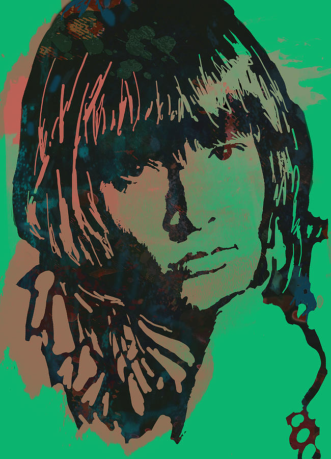 Portrait Drawing - Lewis Brian Jones - stylised pop art drawing portrait poster  by Kim Wang