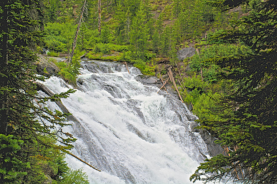 Lewis Falls near Lewis River Trail in Yellowstone National Park-Wyoming Photograph by Ruth Hager