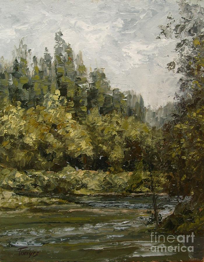 Lewis River from Hapa Park Painting by James H Toenjes