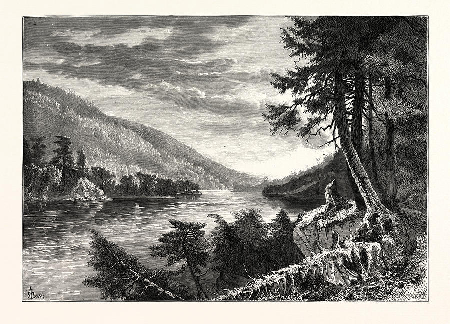 Lewistown Narrows Drawing by John Augustus Hows (1832-1874), American ...