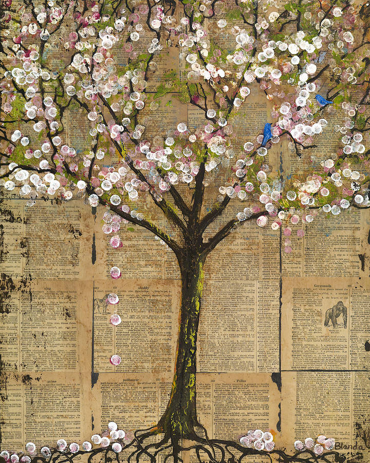 Tree Painting - Lexicon Tree of Knowledge by Blenda Studio