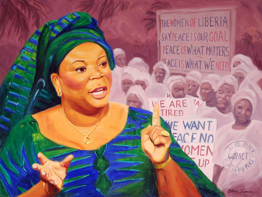 Leymah Gbowee Painting by Steve Simon