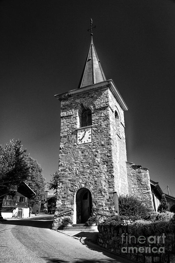 Leysin Church BW Photograph by Timothy Hacker
