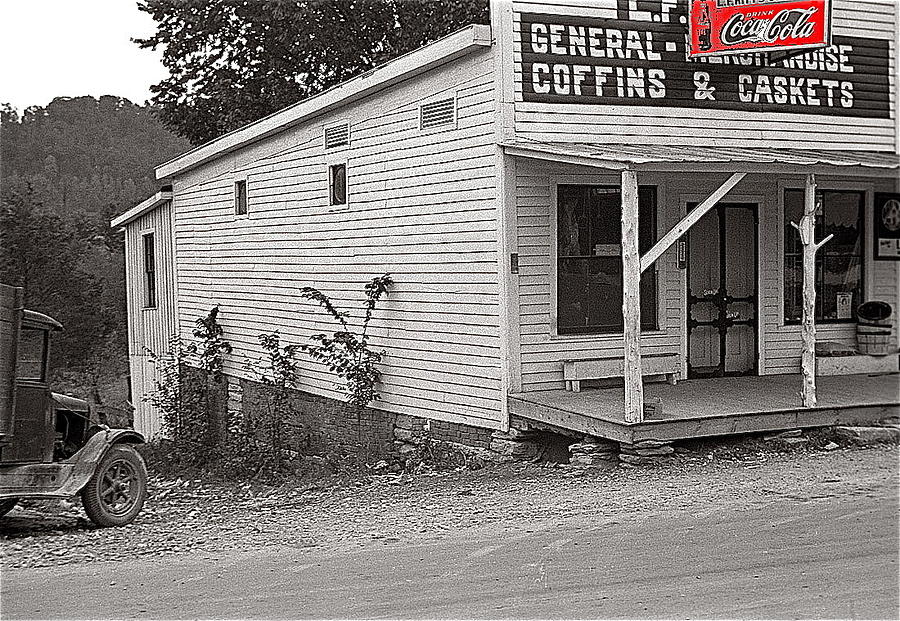 L.F. Kitts  store selling coffins and caskets Coca-Cola sign Maynardville Tennessee Ben Shahn 10-35 Photograph by David Lee Guss