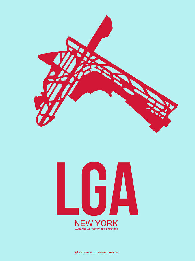 New York City Digital Art - LGA New York Airport 2 by Naxart Studio