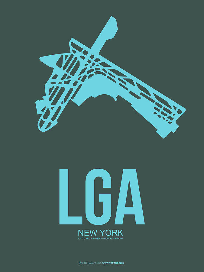 New York City Digital Art - LGA New York Airport 3 by Naxart Studio