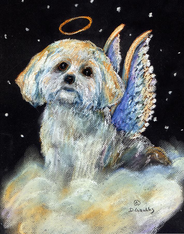 Dog Pastel - Lhasa Opso Angel by Darlene Grubbs