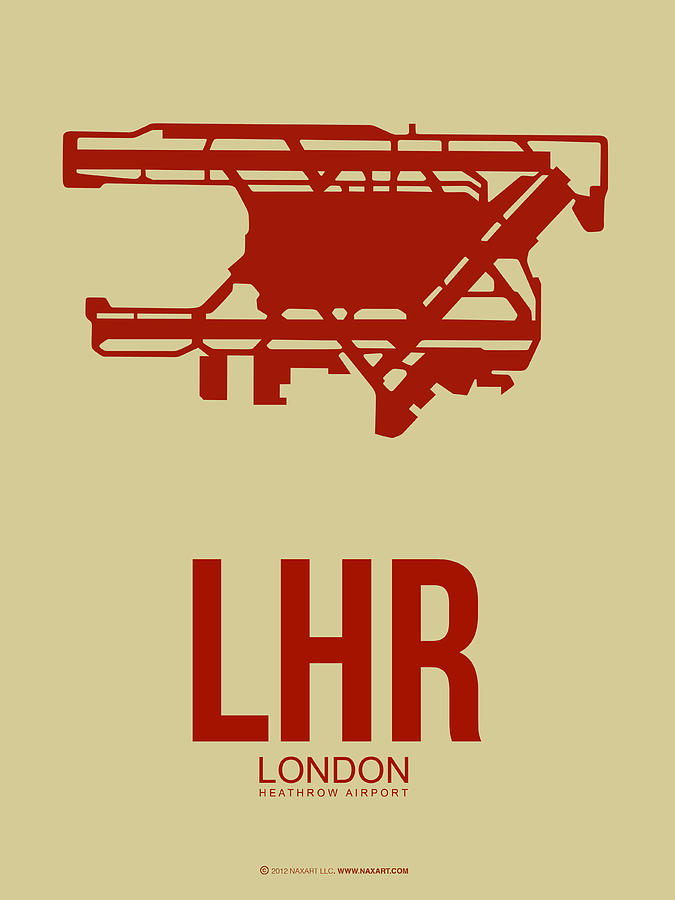 London Digital Art - LHR London Airport Poster 1 by Naxart Studio
