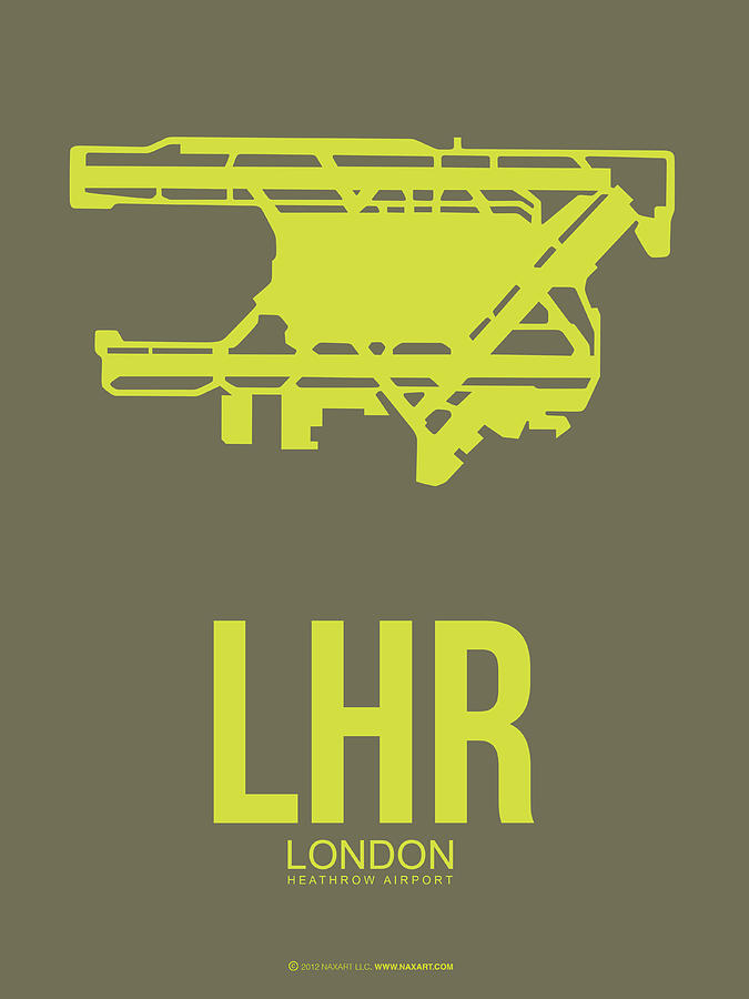 London Digital Art - LHR London Airport Poster 3 by Naxart Studio