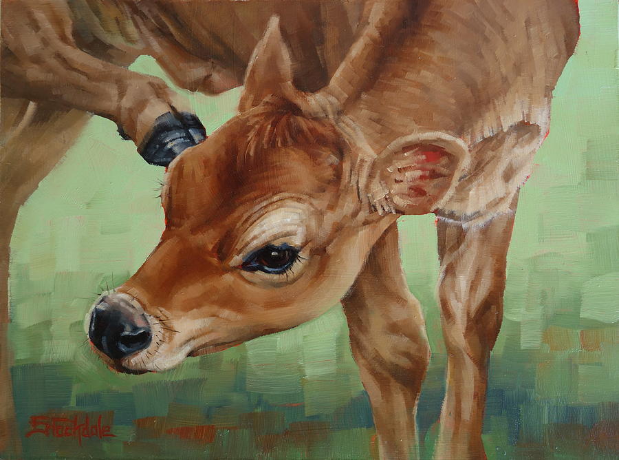 Cow Painting - Libby With An Itch by Margaret Stockdale