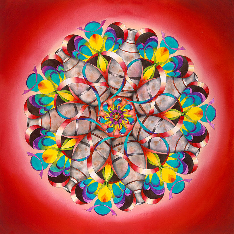 Vase Painting - Liberation Mandala by Vikki Reed