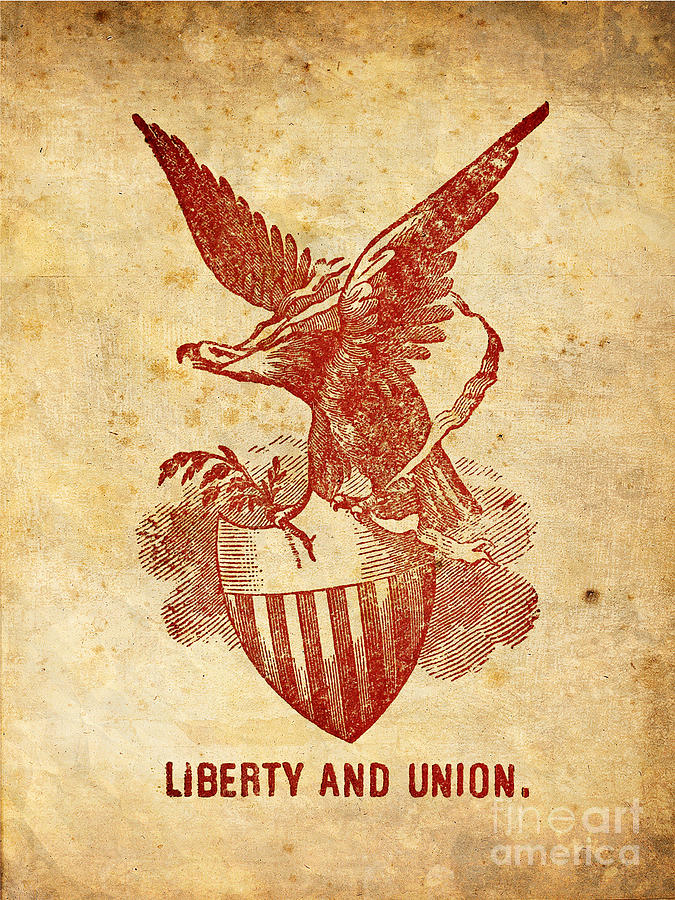 Eagle Digital Art - Liberty and Union by God and Country Prints