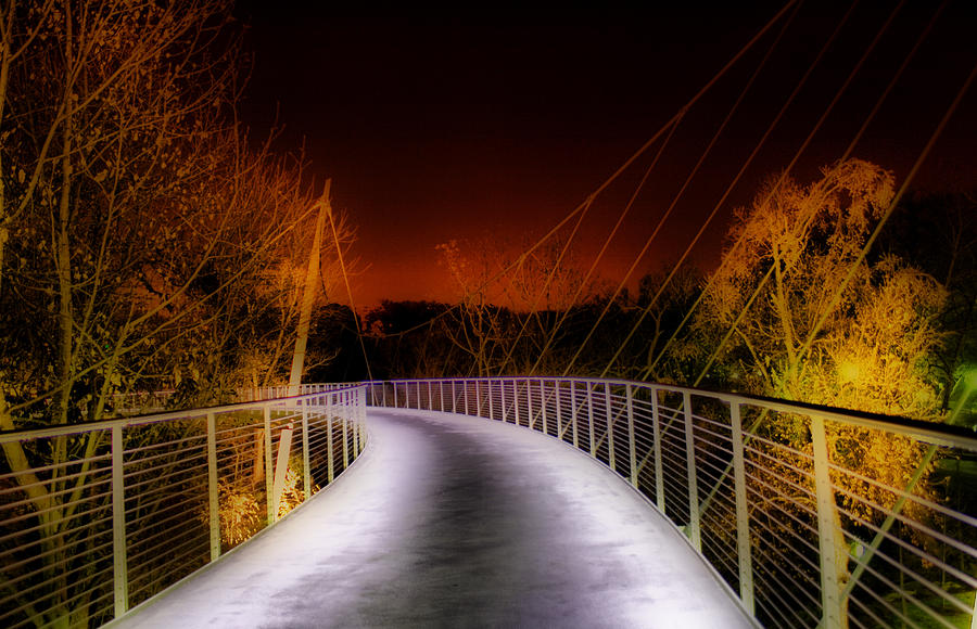 Liberty Bridge at Night Painting by Lynne Jenkins