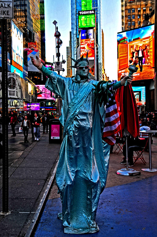 Times Square Photograph - Liberty by Mike Martin