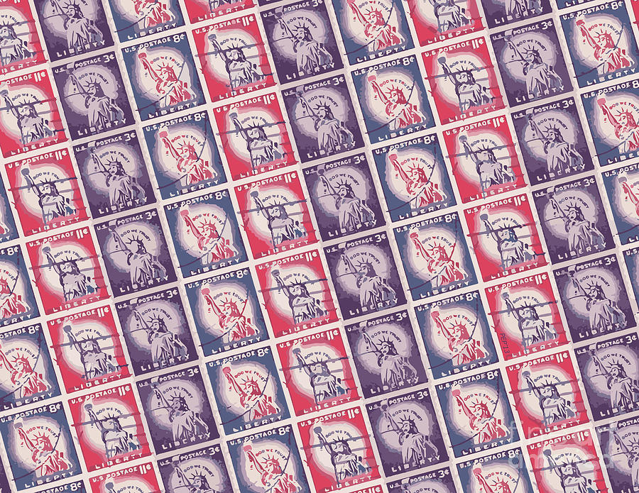 Liberty Stamps Collage Digital Art by Phil Perkins