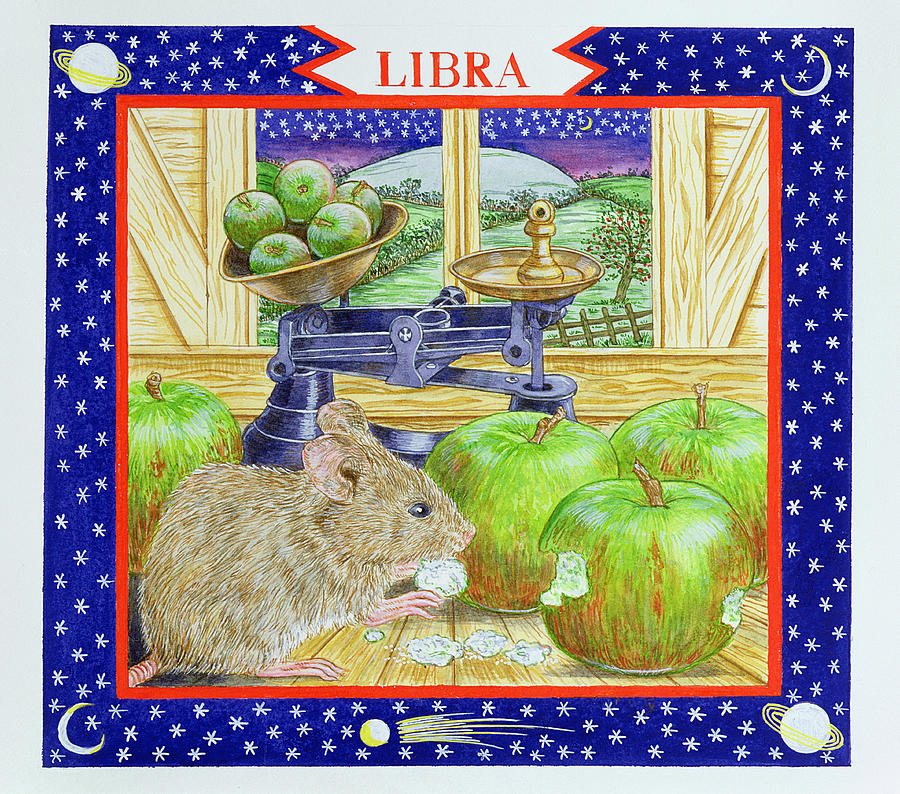 Libra Wc On Paper Photograph by Catherine Bradbury Libra Wc On Paper Photograph by Catherine Bradbury