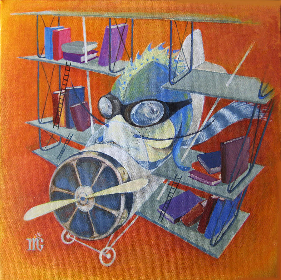 Librarian Pilot Painting by Marina Gnetetsky