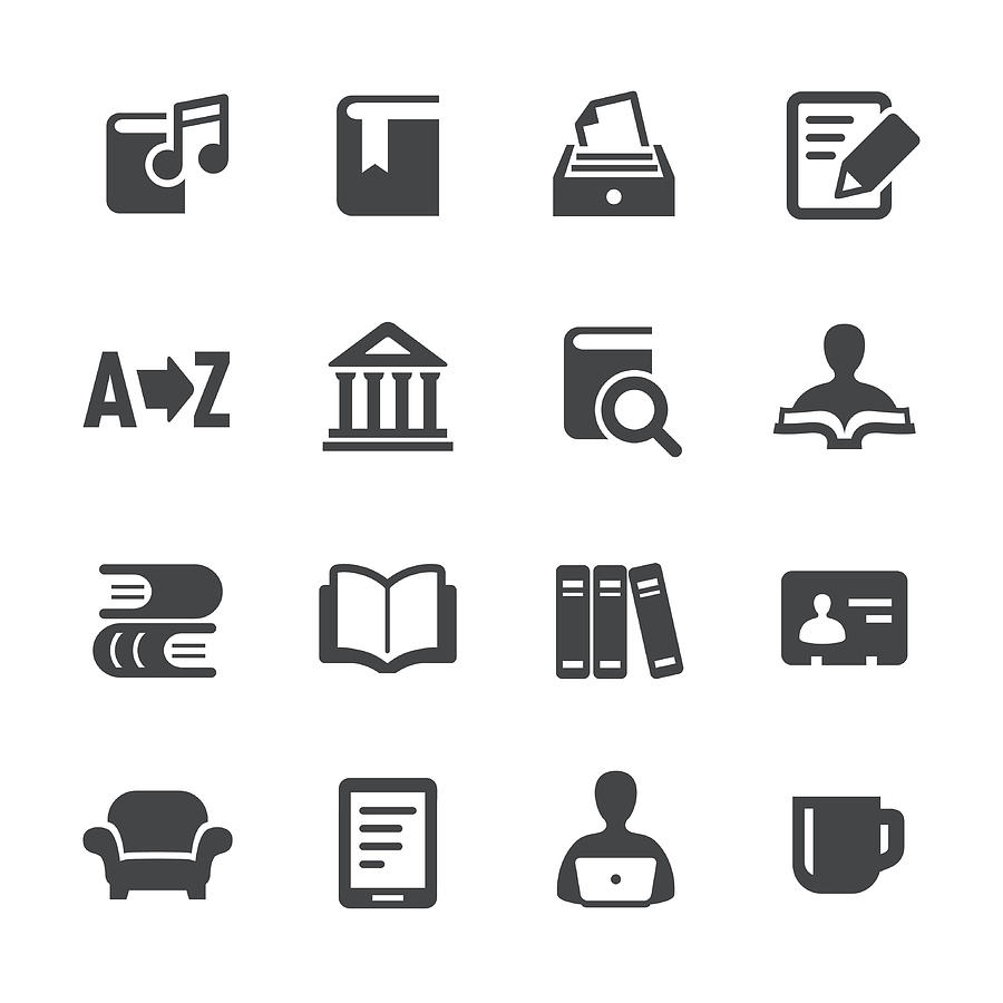 Library and books Icons - Acme Series Drawing by -victor-