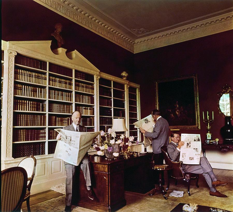 Library In Home Of Lord Iliffe Photograph by Henry Clarke