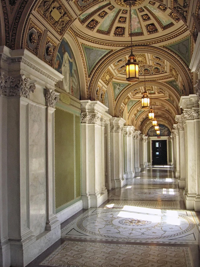 Library of Congress Hallway Washington DC Photograph by Mary Lee Dereske