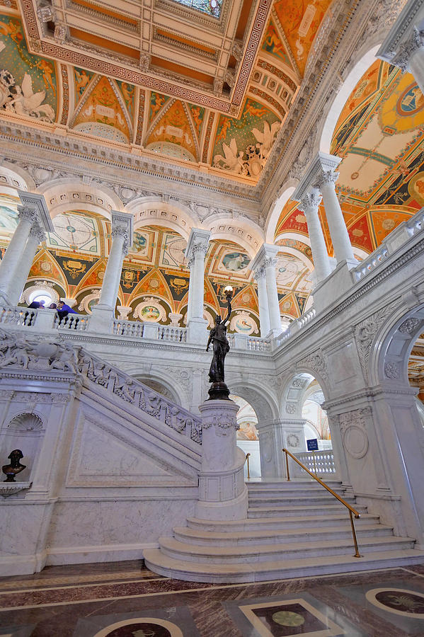 Library of Congress Interior steps Photograph by Jack Nevitt