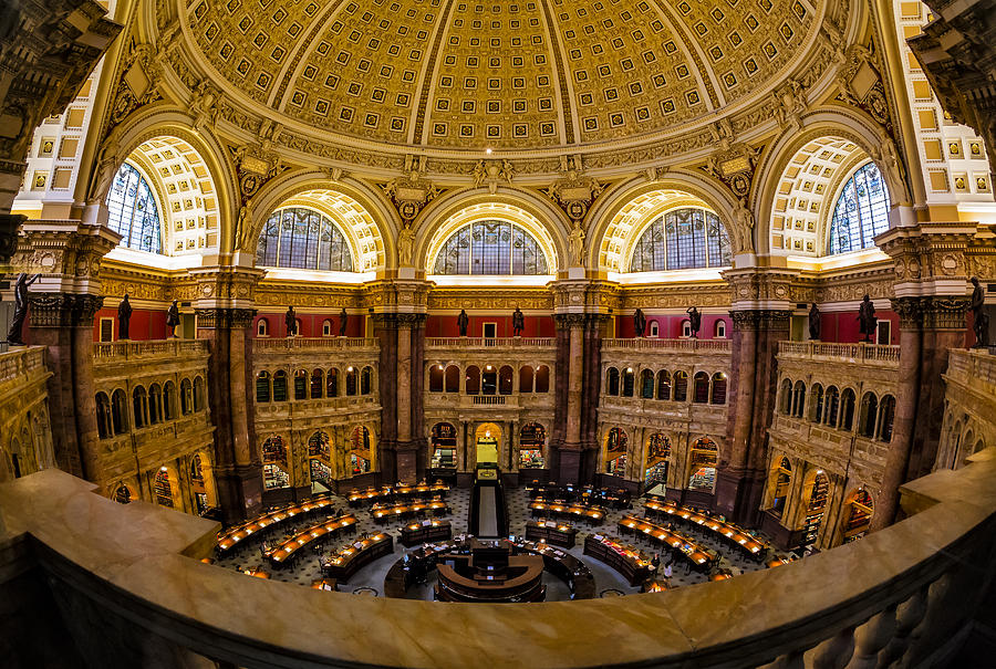 Library Of Congress Main Reading Room Photograph by Susan Candelario
