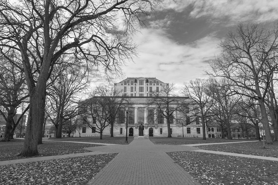 Ohio State University Photograph - Library Ohio State University Black and White  by John McGraw