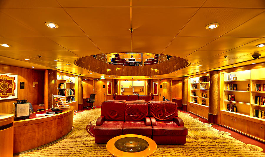 Library on Royal Caribbean Adventures of the Seas Photograph by Craig Bowman