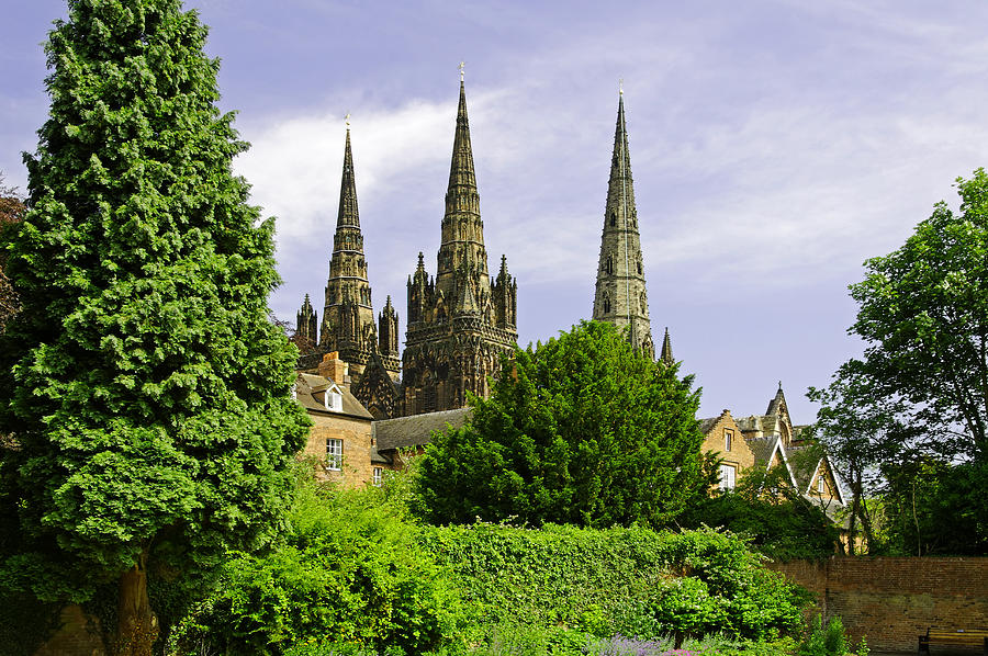Lichfield Cathedral from the Garden Photograph by Rod Johnson