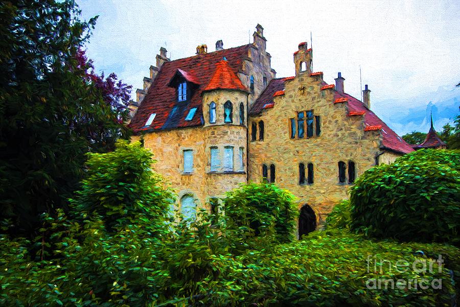 Lichtenstein Castle - Manor House - Germany Painting by Gary Whitton