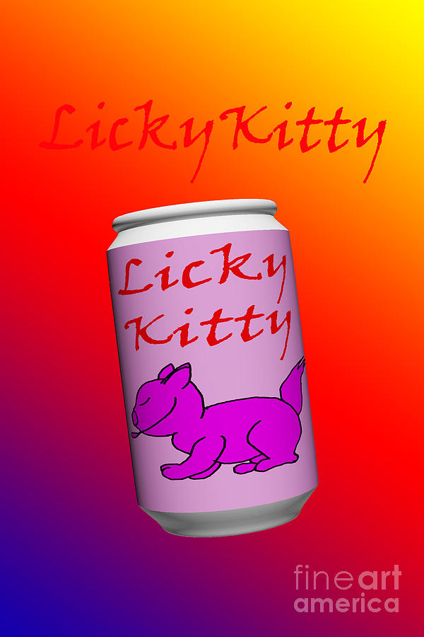 Licky Kitty Soda Digital Art by Roger Lighterness