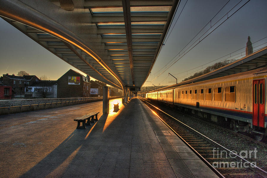 Sunset Photograph - Liege Station Sunrise  by Rob Hawkins