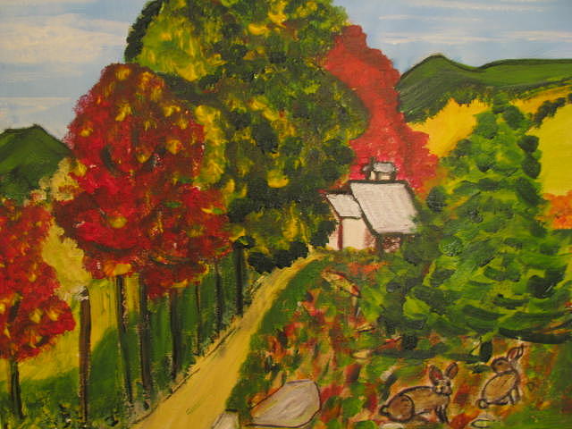 Cabane A Sucre Painting - Lievres A La Cabane by Danielle Landry