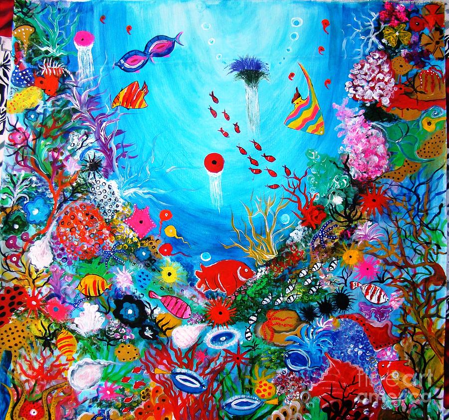 Fish Painting - Life Beneath by Sonali Singh