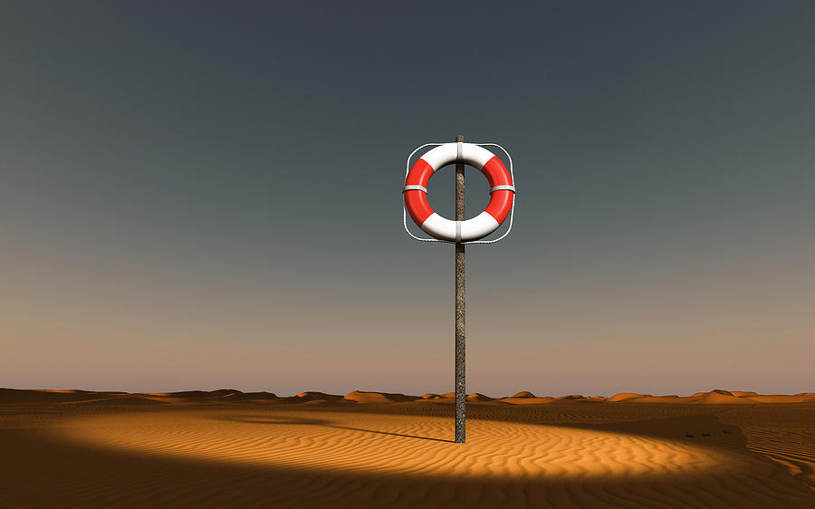 Life Buoy In A Desert Photograph by Artpartner-images